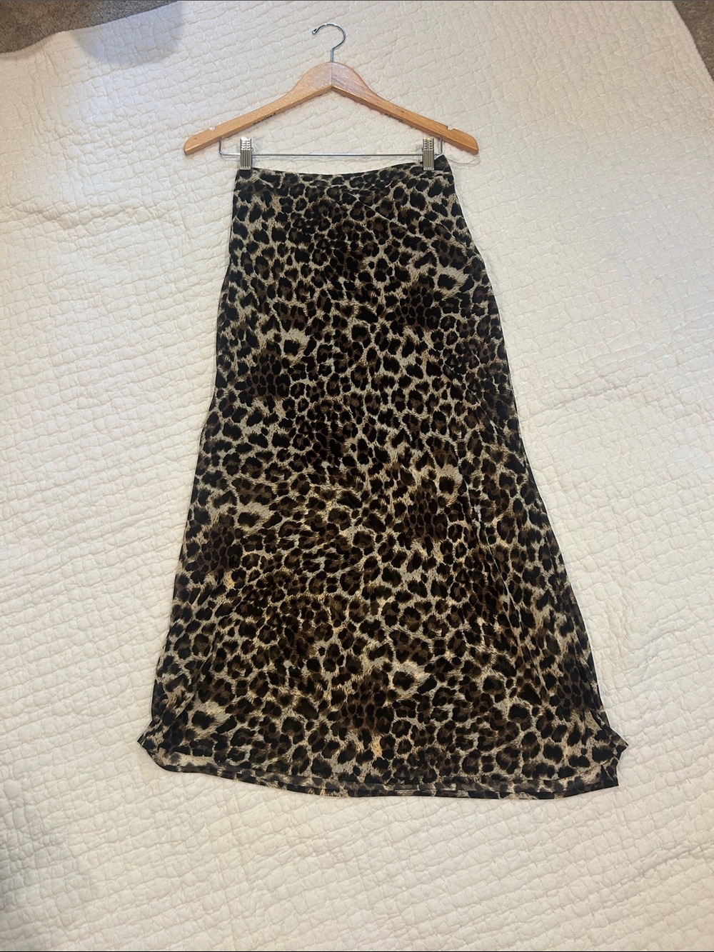 Leopard Print Maxi Skirt in Brown